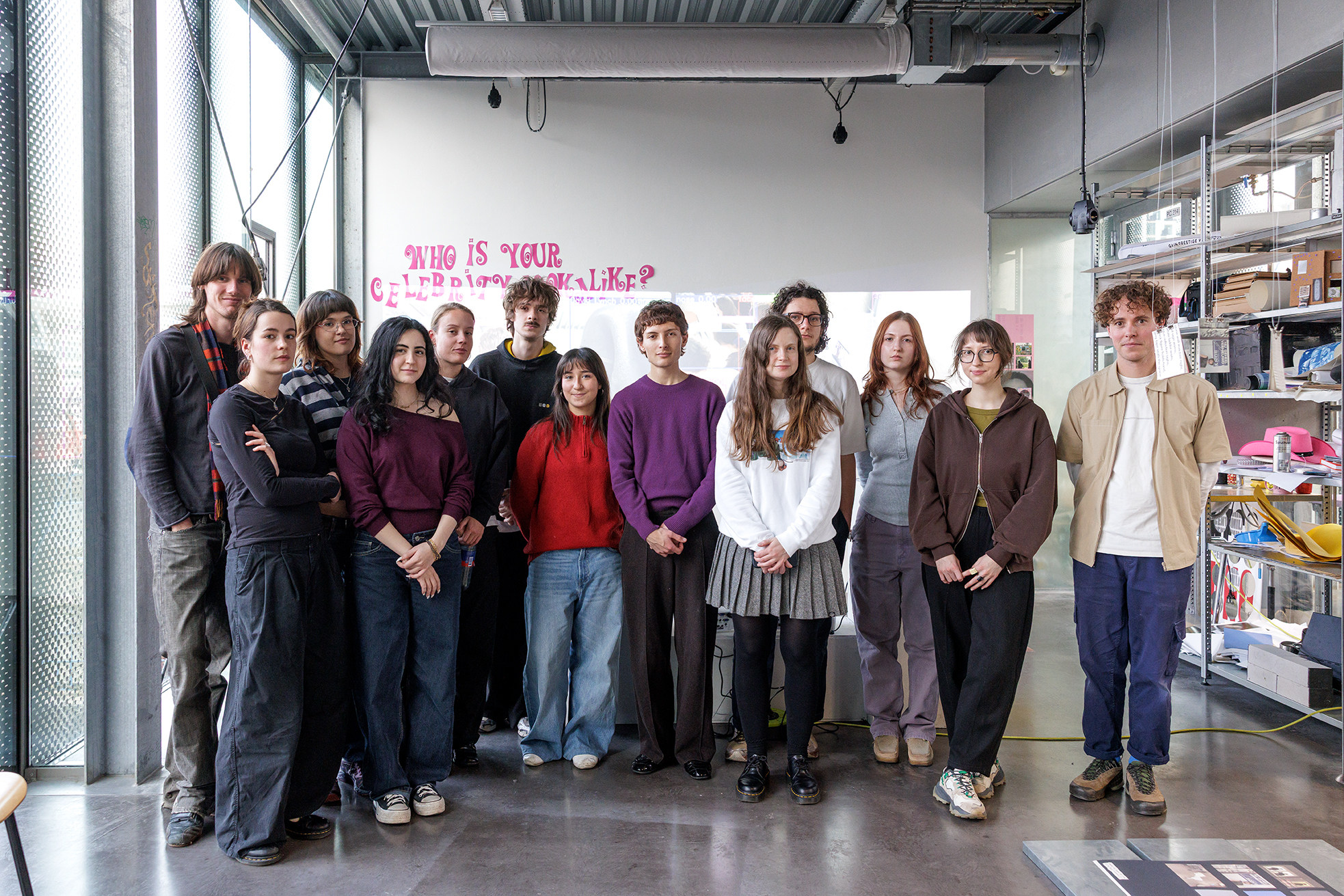 Group of Graphic Design students in the studio