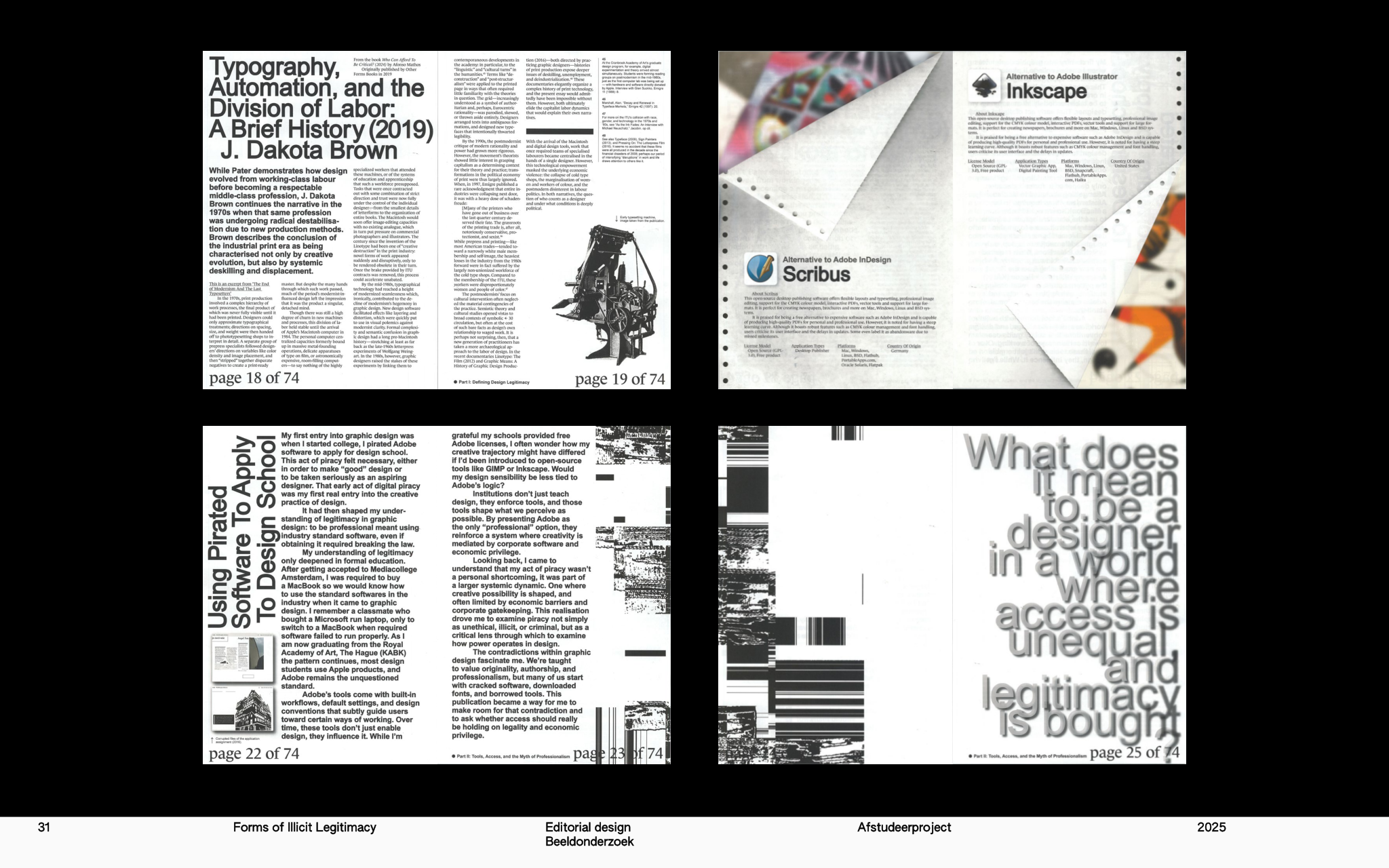 Project spreads from the artist’s 2026 portfolio