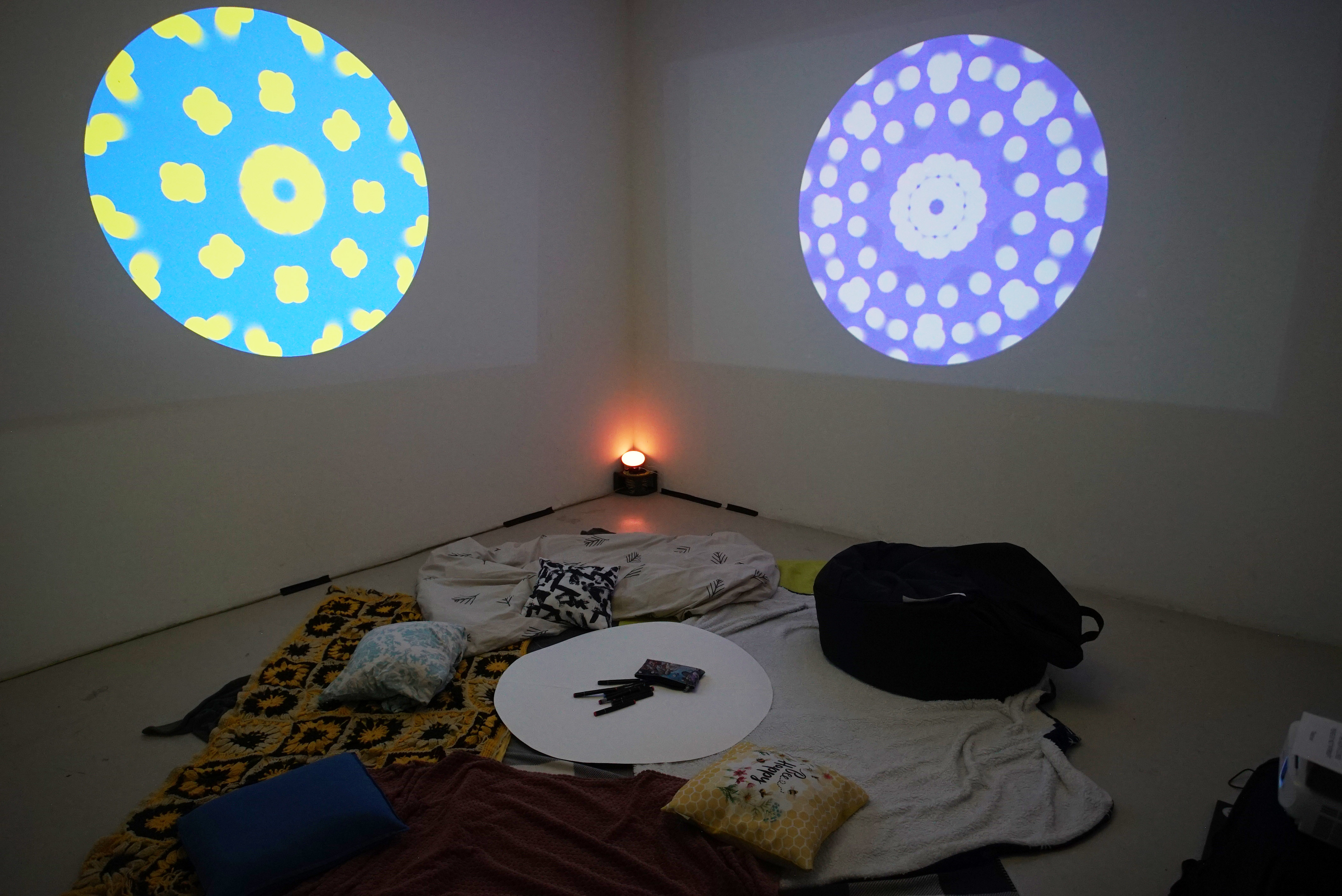 Projected graphic design installation during Werkweek